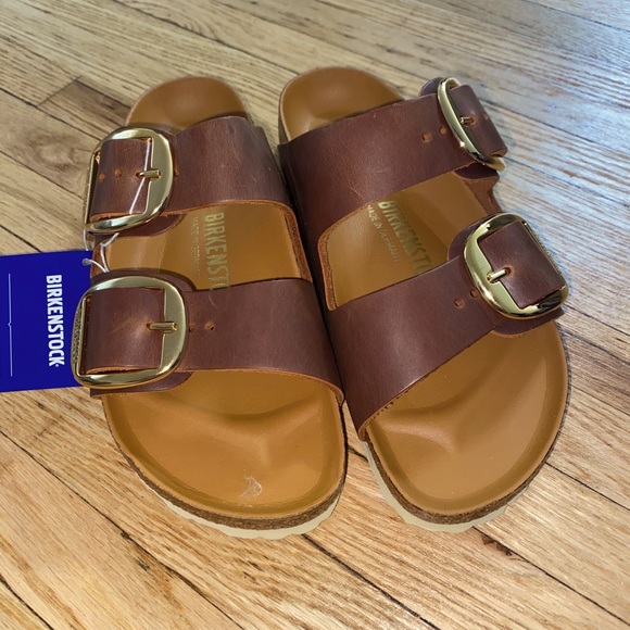 birkenstock arizona big buckle cognac